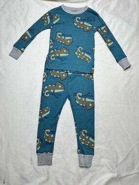 Carter's Teal Chameleon Print Pajama Set with Gray Cuffs